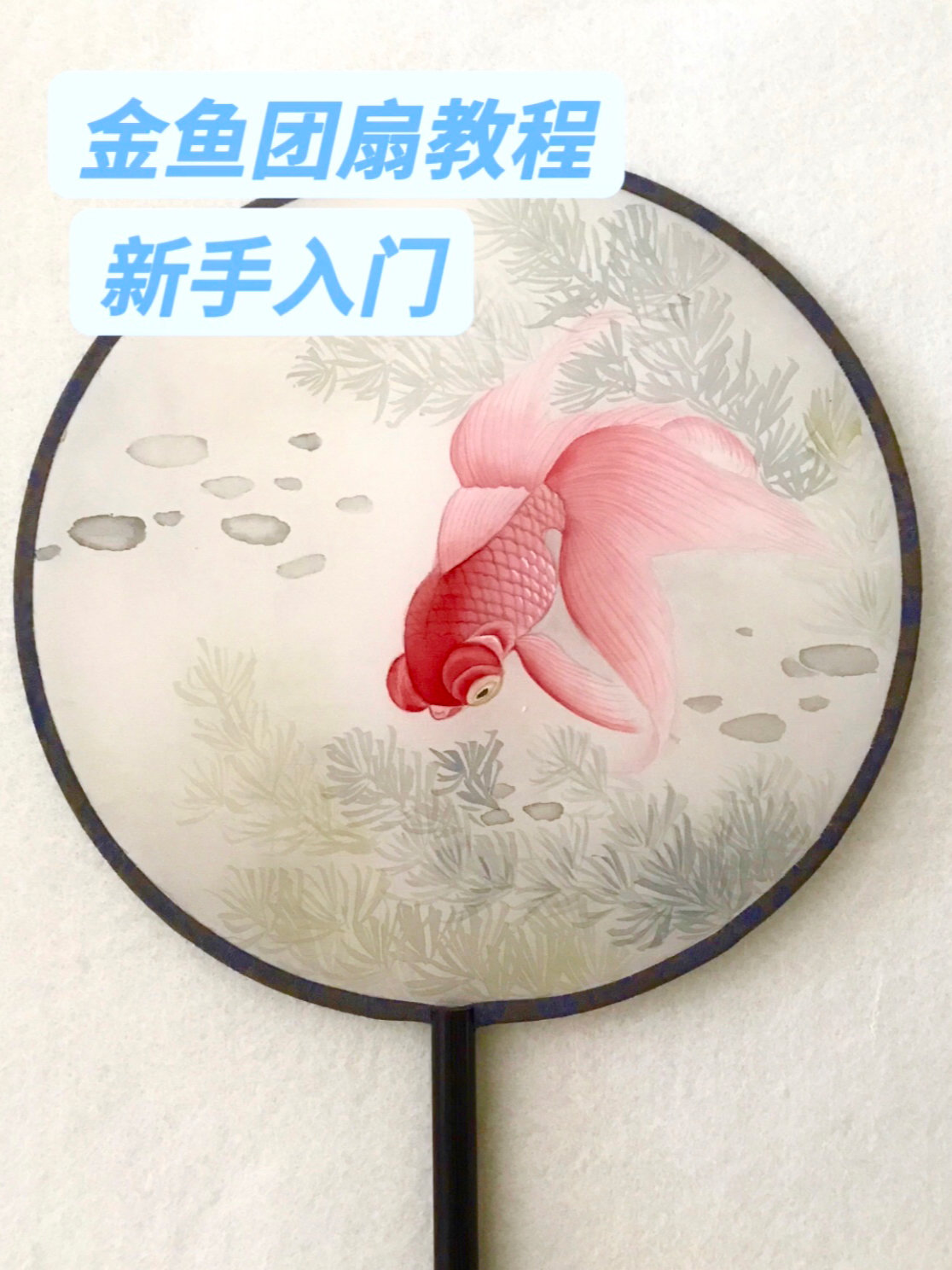 画一把金鱼工笔团扇|教程简单,超好上手