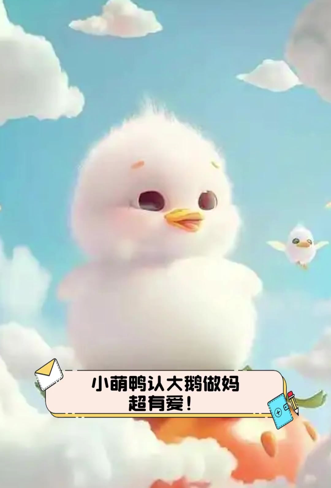 小萌鸭认大鹅做妈,超有爱!
