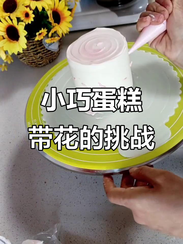 挑战迷你蛋糕裱花，婆婆七十岁生日惊喜制作