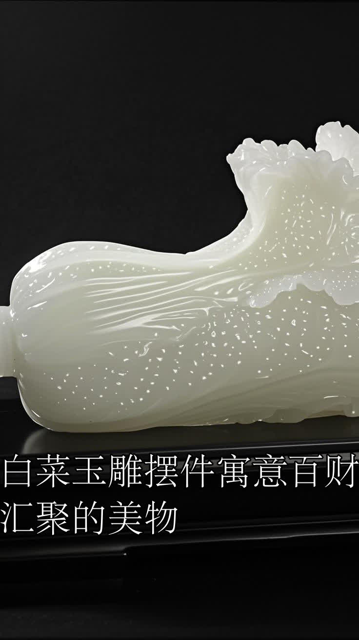 白菜玉雕摆件寓意百财汇聚的美物