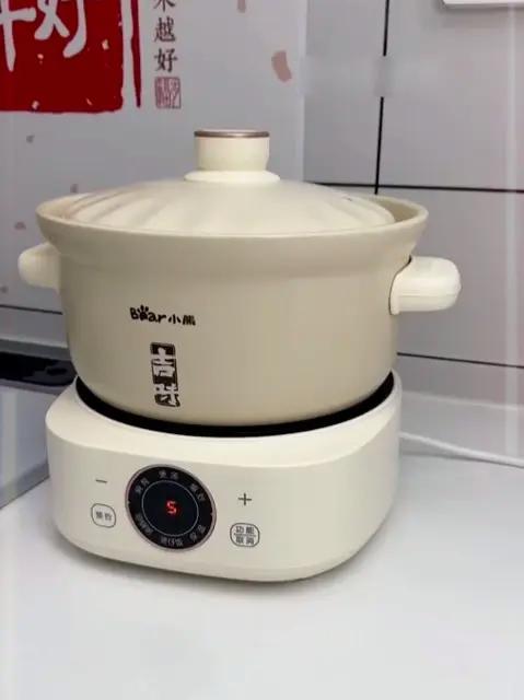 有了这个小熊电砂锅，煮粥煲汤再也不用盯着火了，三升的大容量能预约还能保温小熊快炖砂锅砂锅推