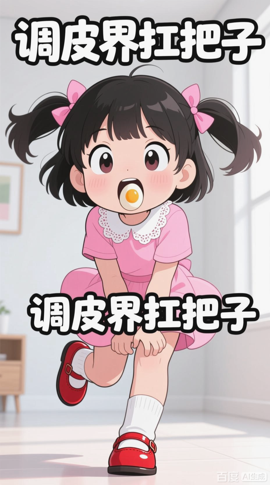 动漫女孩的趣味惩罚瞬间