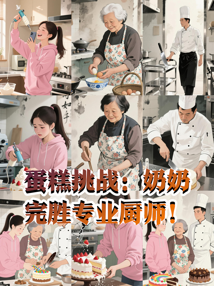 蛋糕挑战赛:奶奶用家常味完胜姐姐和专业厨师!