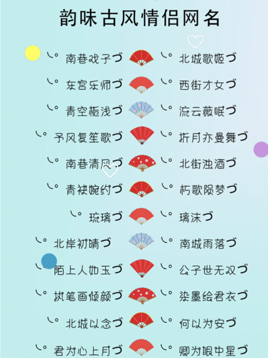 可爱超萌 高甜古风情侣网名