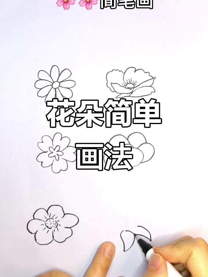 花朵简笔画教程，轻松学会画可爱小花