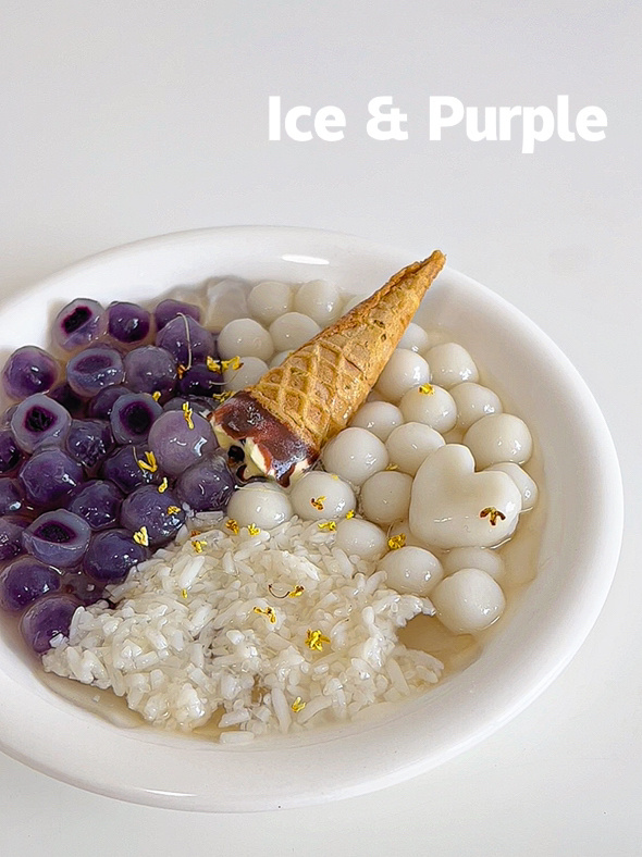 DIY雪山冰汤圆冰粉|宅家小确幸