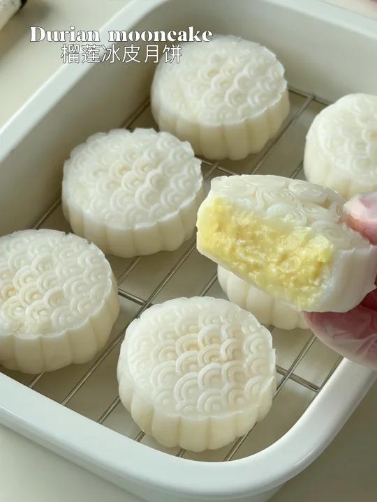 免烤箱榴莲冰皮月饼巨浓郁巨好吃
