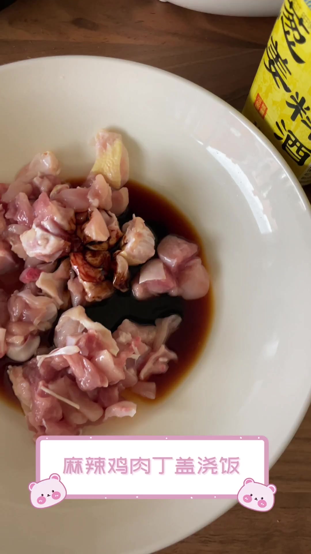 麻辣鸡肉丁盖浇饭