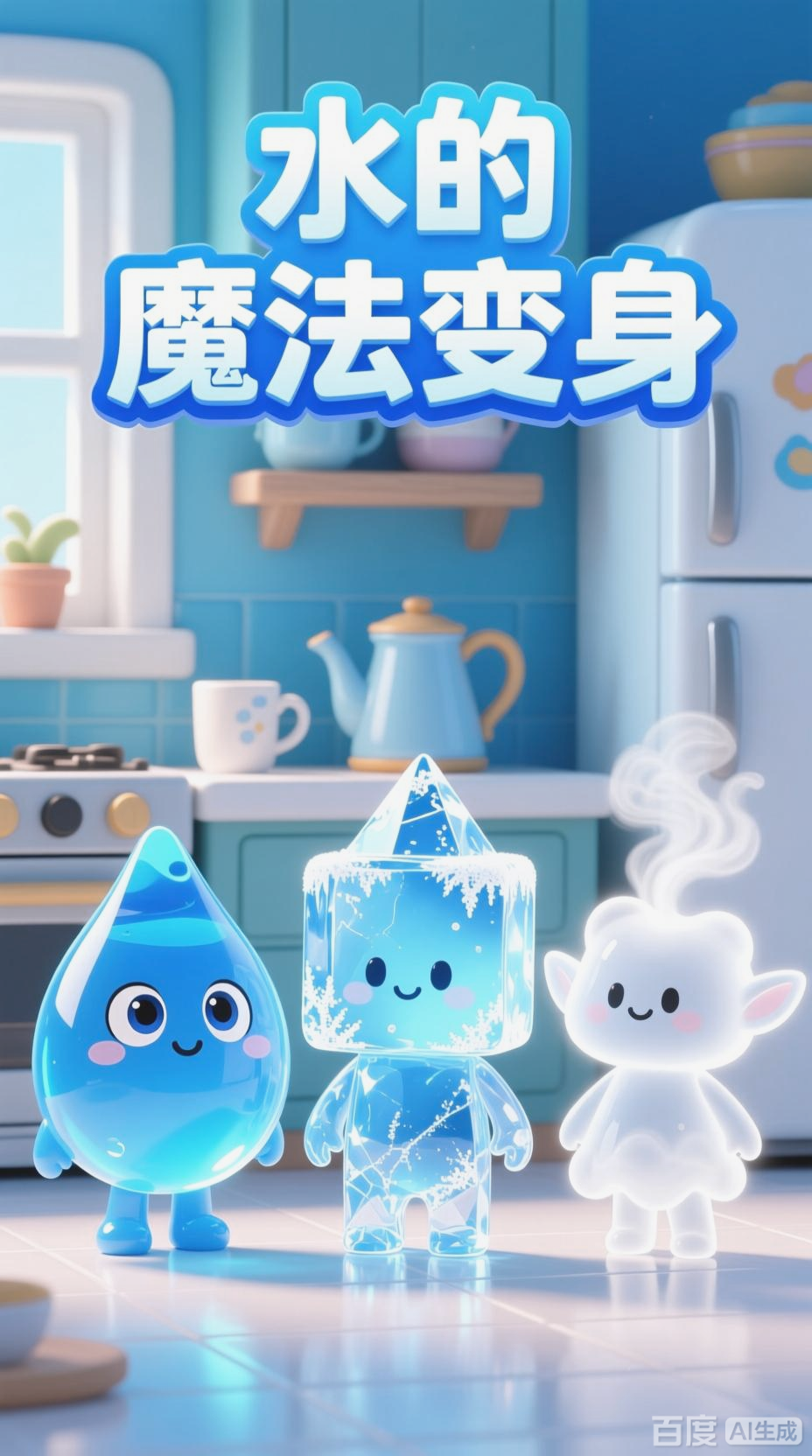 卡通厨房里的物态变化