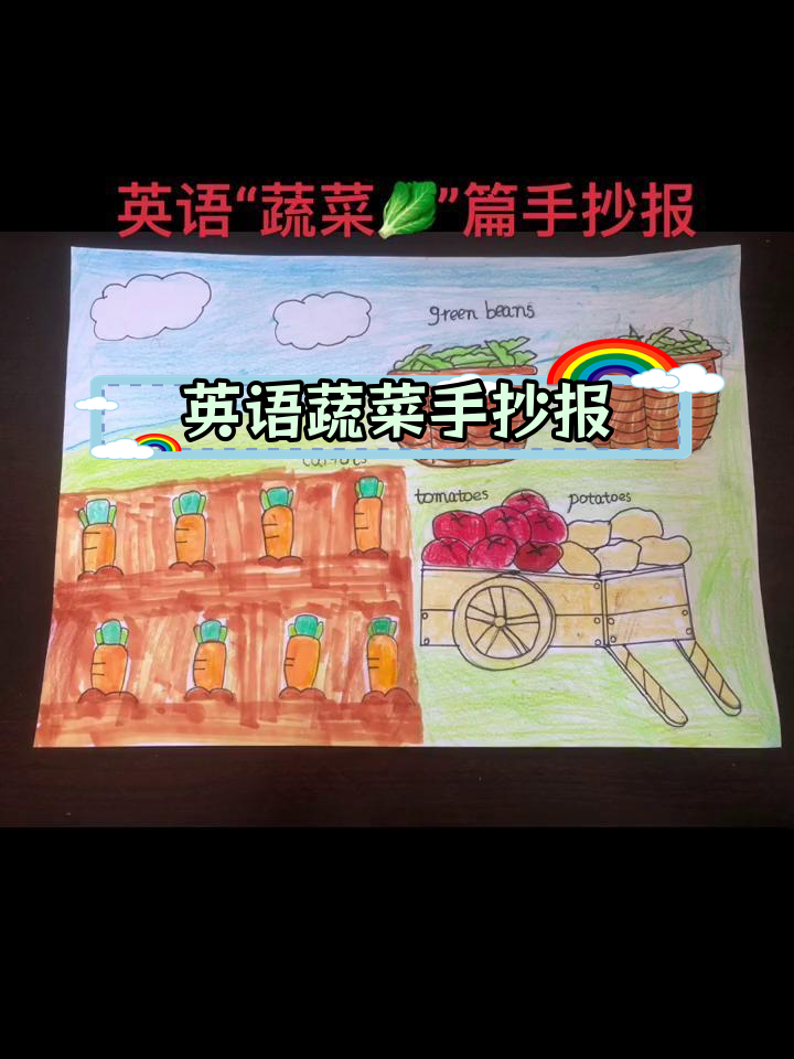 小学生英语蔬菜手抄报,创意满满