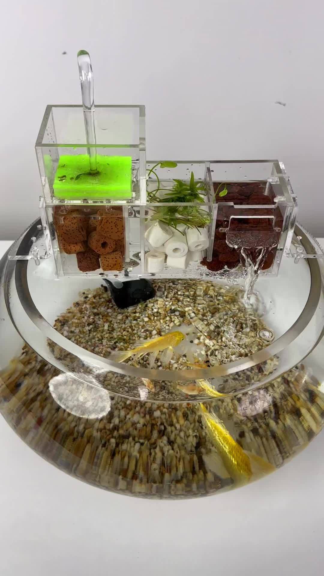 圆形鱼缸过滤器 陶瓷鱼缸过滤 圆形鱼缸