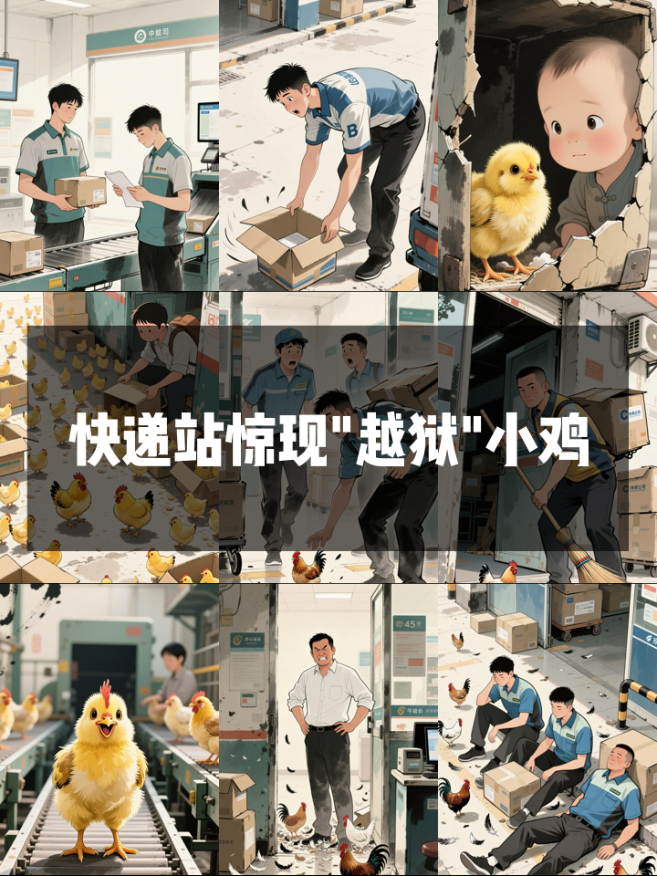 网友网购了一只鸡，不料在快递运转中心“出逃”