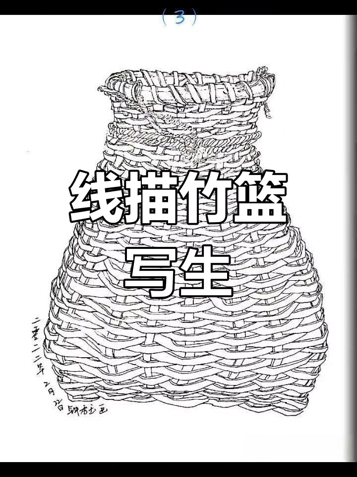 儿童线描写生:竹篮艺术创作