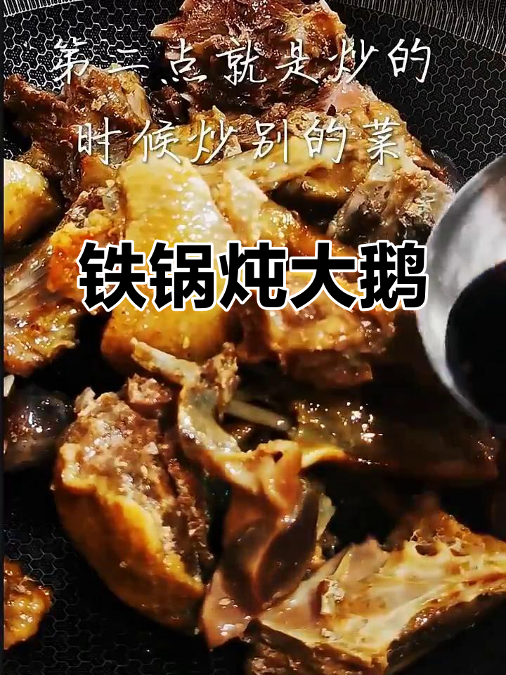 铁锅炖大鹅,酸菜干土豆片一焖,鲜香十足!