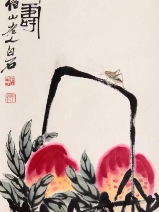 齐白石画桃子