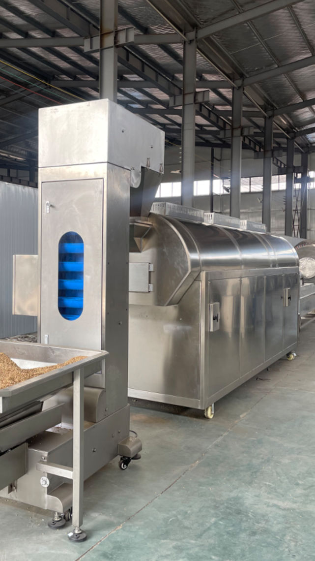 大型全自动瓜子花生腰果炒货机 坚果炒制设备 连续式滚筒炒锅