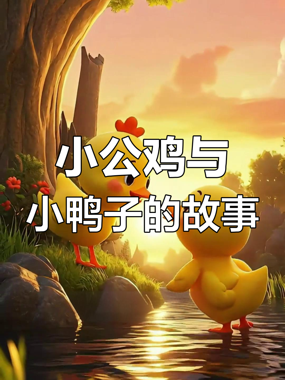 小公鸡和小鸭子的草地冒险,小鸭子救小公鸡的故事
