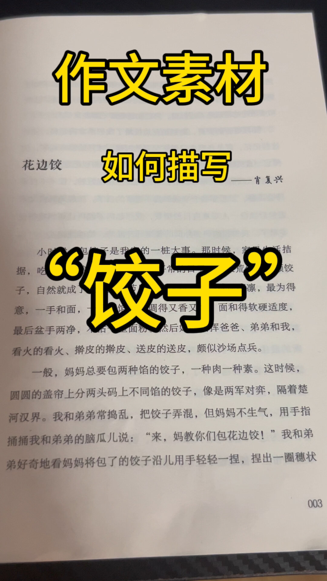 肖复兴:“那曾是她老人家教我包过的花边饺”
