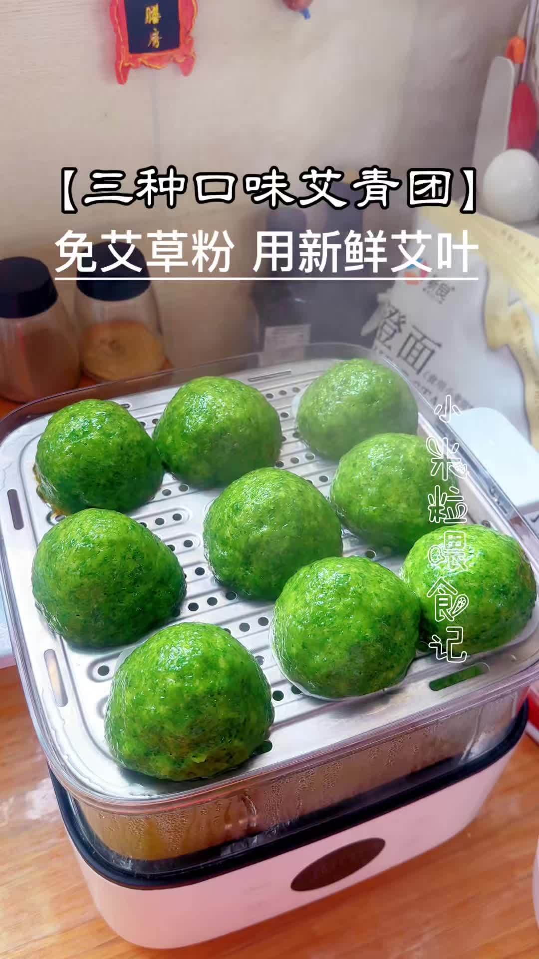 春天吃艾叶好处多,怎么做最金典?原来青团还能包这个馅儿!妙 #艾草美食 #艾叶青团做法 #