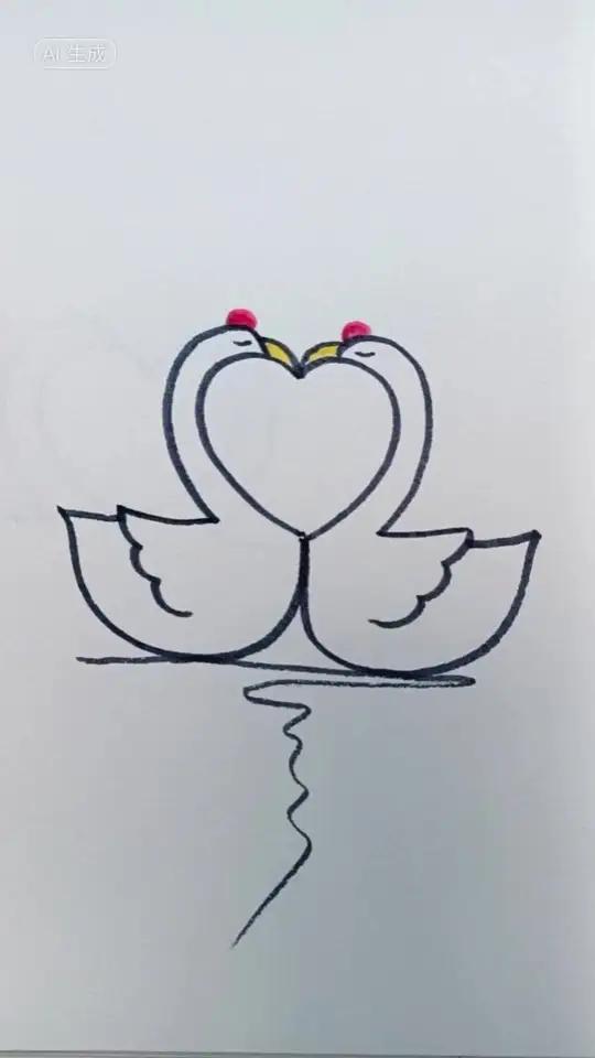 超级有趣的大白鹅画法