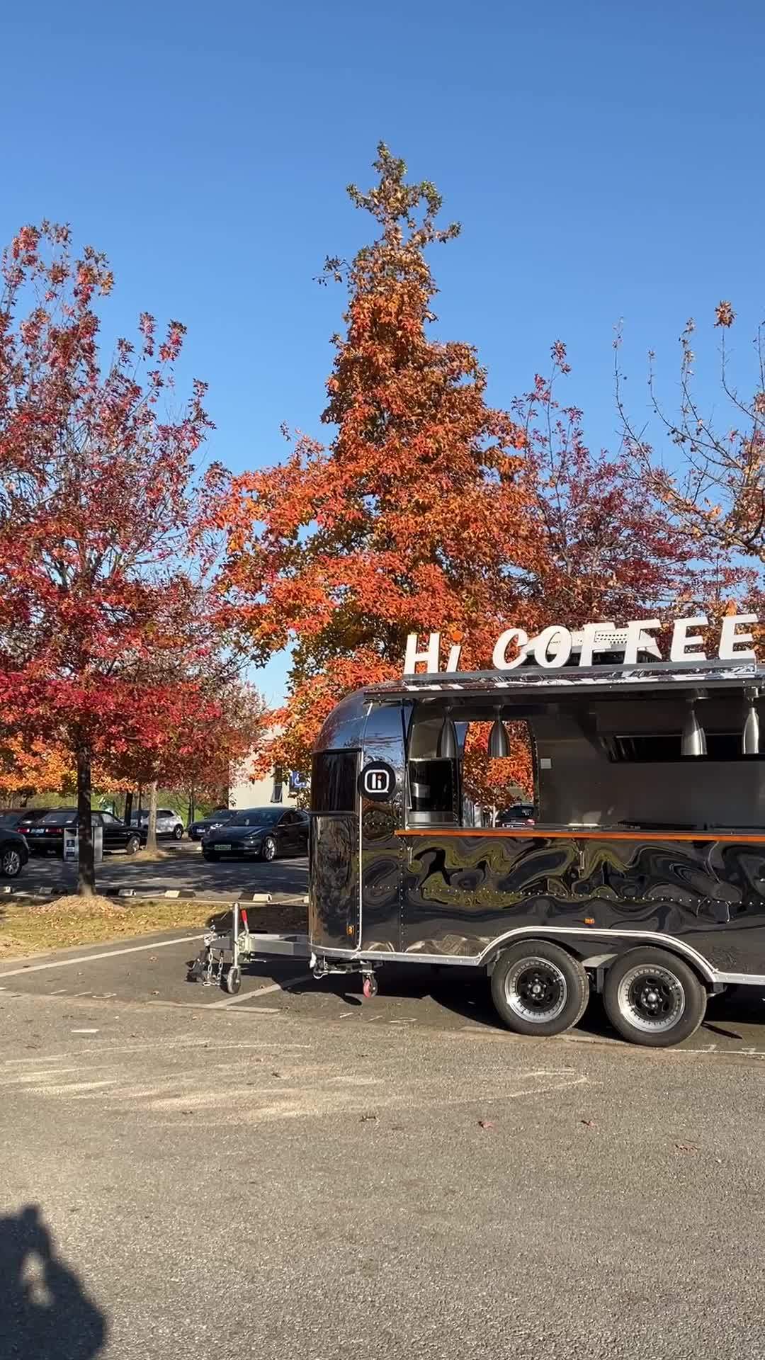 镜面自带装饰,不用贴车衣,简单及高端  移动餐车 移动店铺 餐饮创业 咖啡车 奶茶车 商业