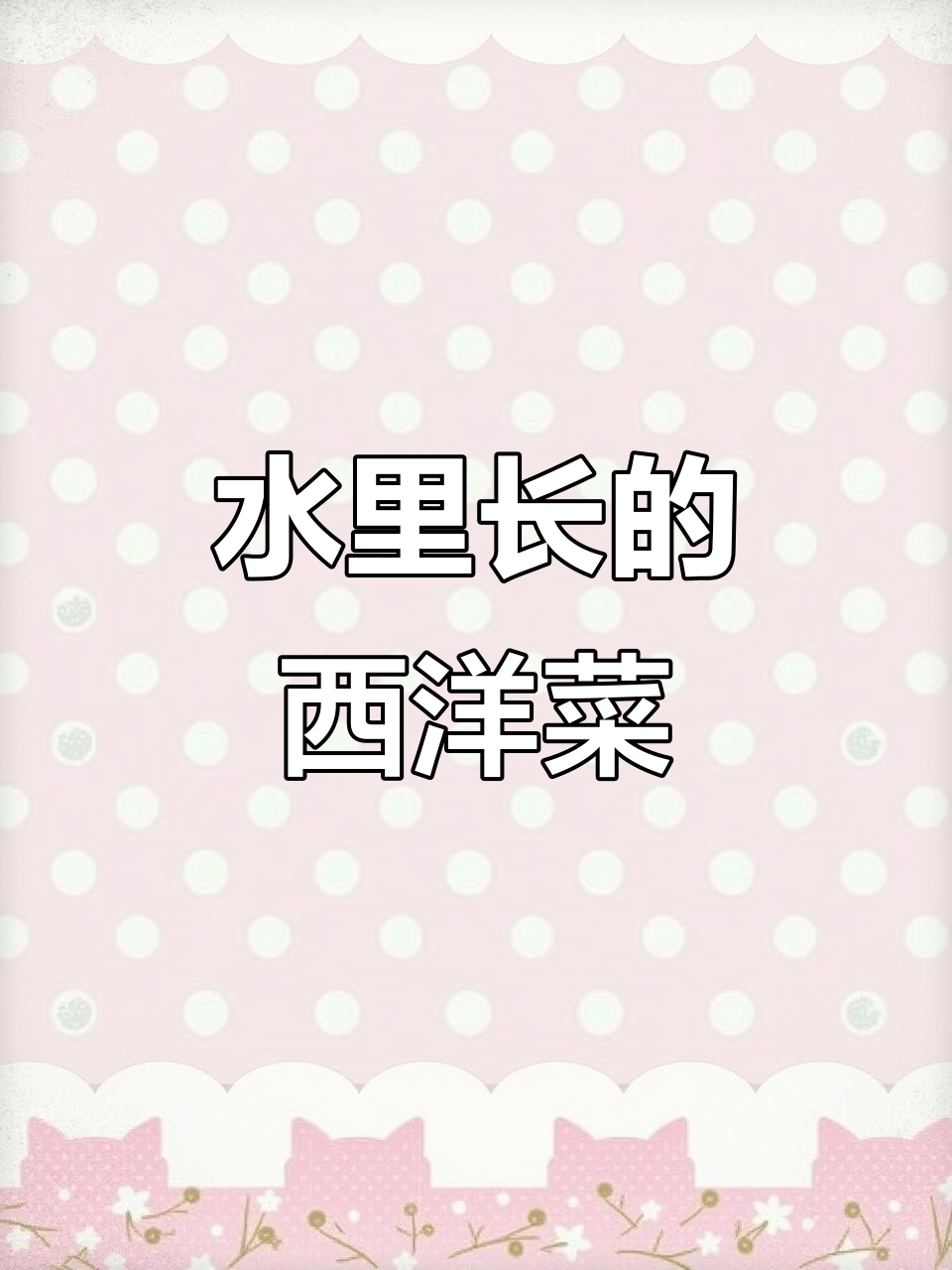 西洋菜：生长在溪流中的神奇蔬菜，口感鲜美又营养丰富
