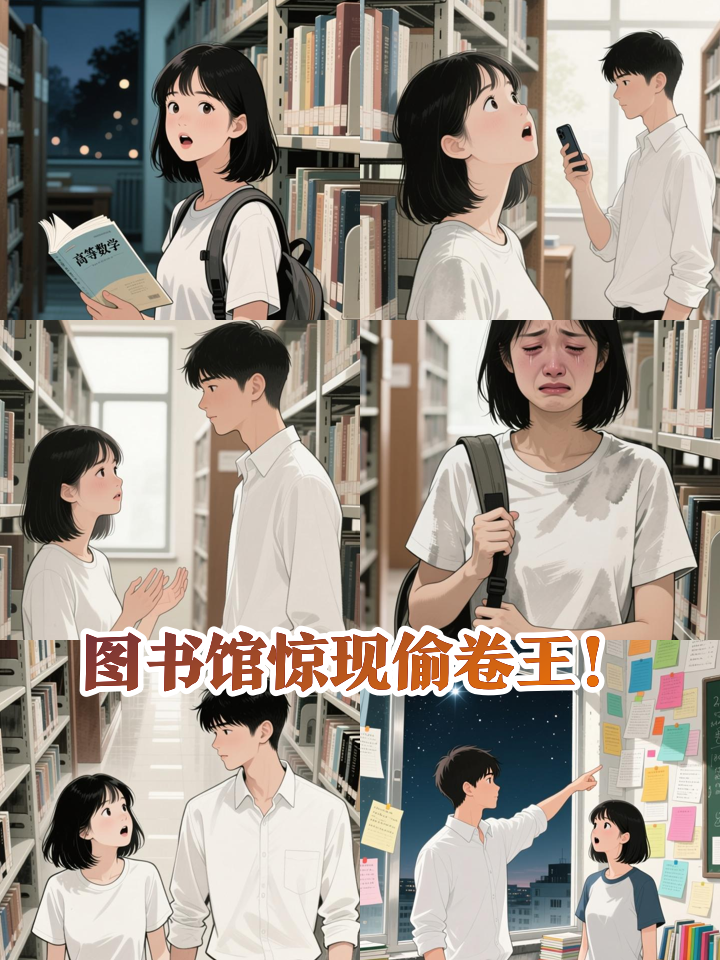 学渣伪装学霸翻车，真卷王竟在书架后冷笑
