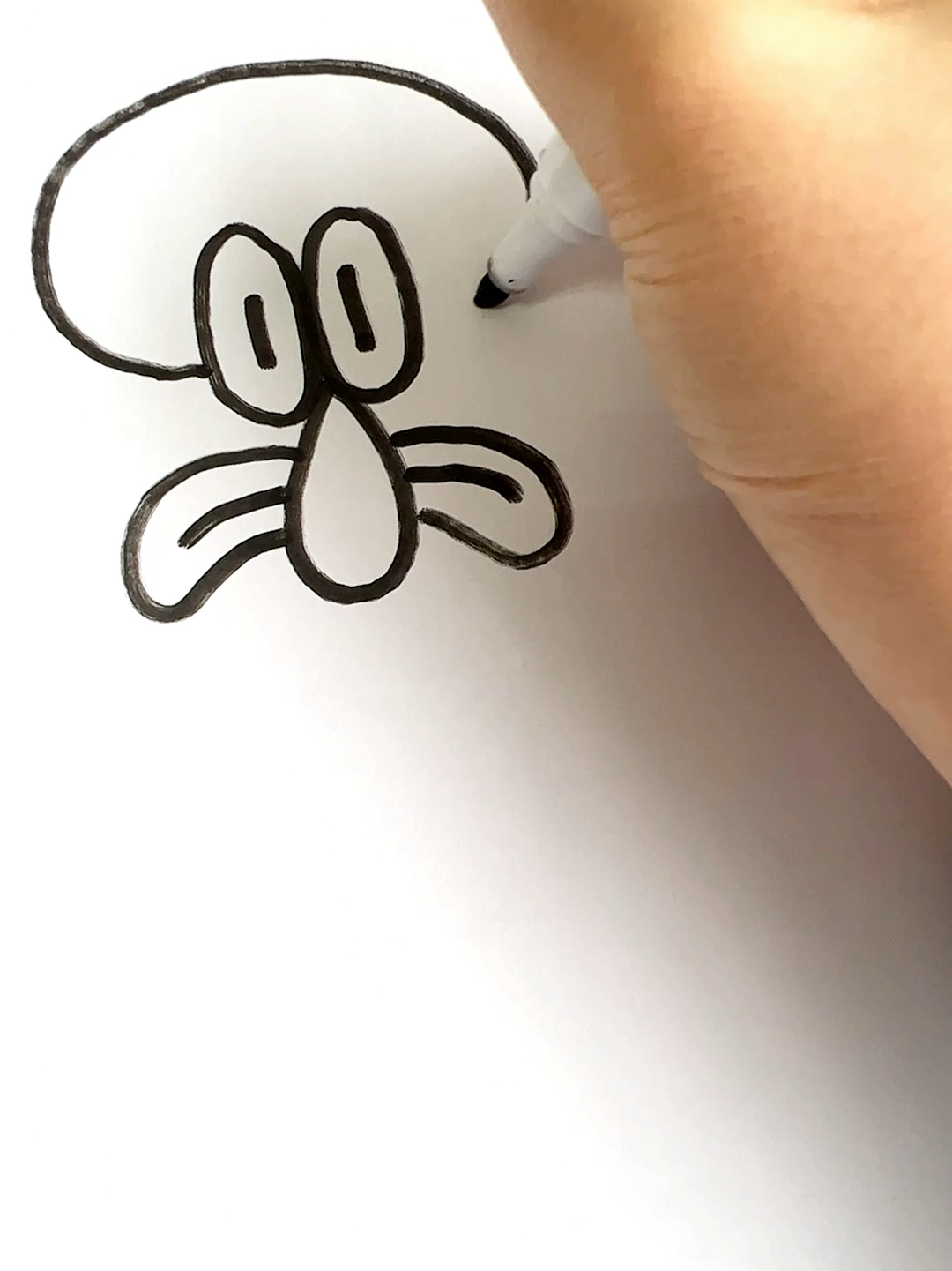 章鱼哥简笔画教程,上班摸个鱼系列