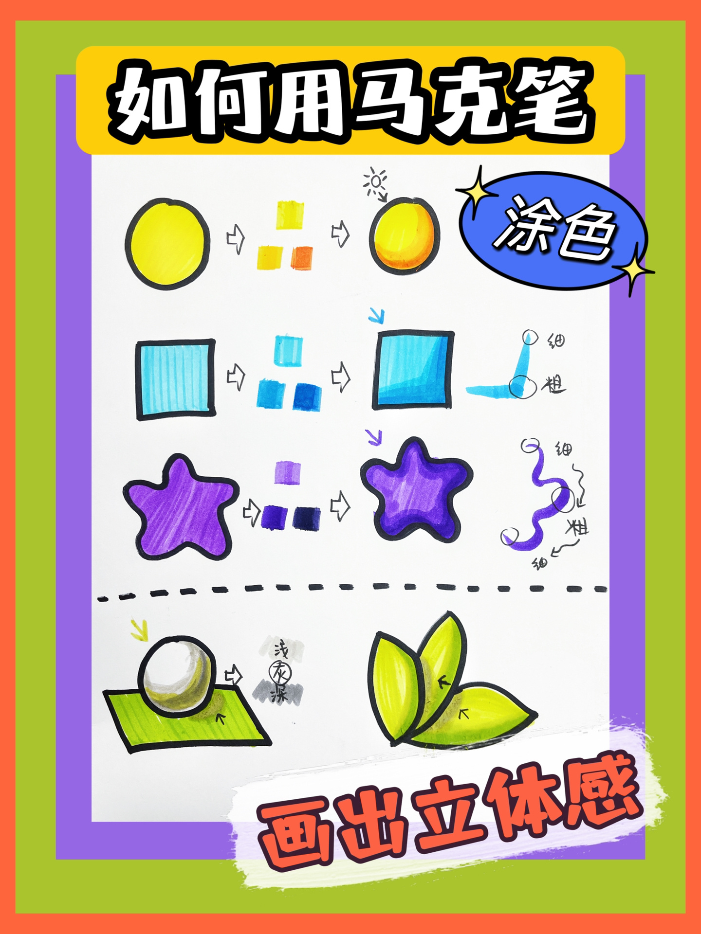 怎么画立体?怎么涂色更有层次?
