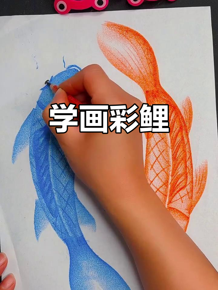 彩色鲤鱼油画棒教程,轻松上手!