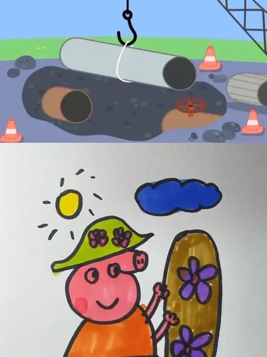 小猪佩奇动画片简笔画 卡通画 儿童学画画 宝宝学画画 小猪佩奇动画片简笔画