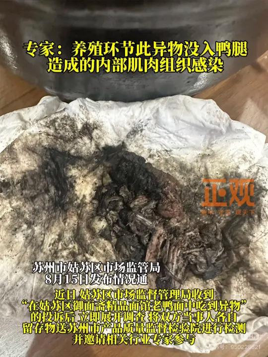 官方通报“166元老鸭面吃出腐鼠”:未检出鼠源性