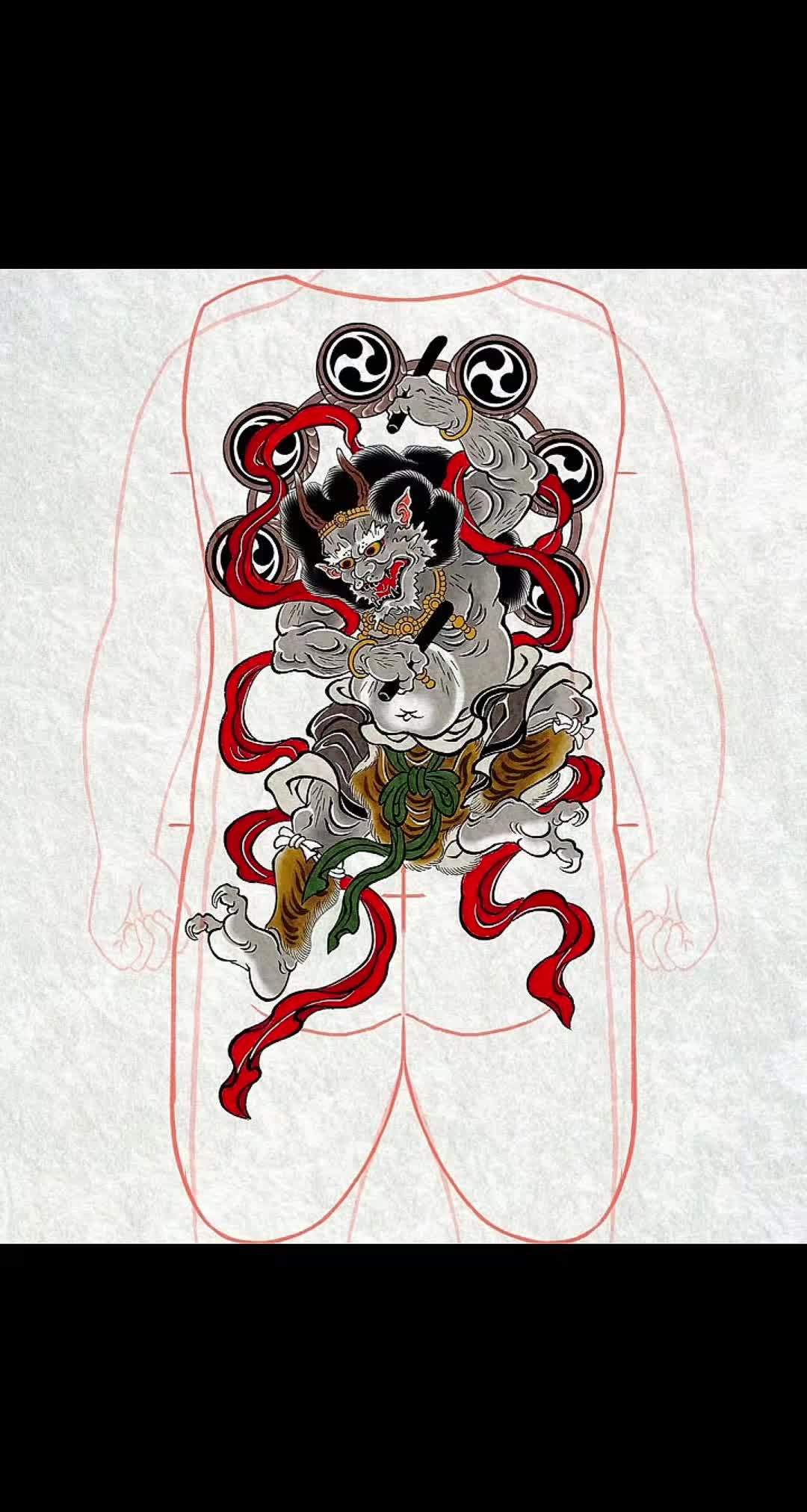 手稿分享 纹身刺青 花臂花腿 你想学吗 满背