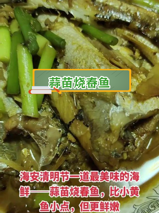 海安清明节必尝海鲜,蒜苗烧春鱼鲜嫩美味