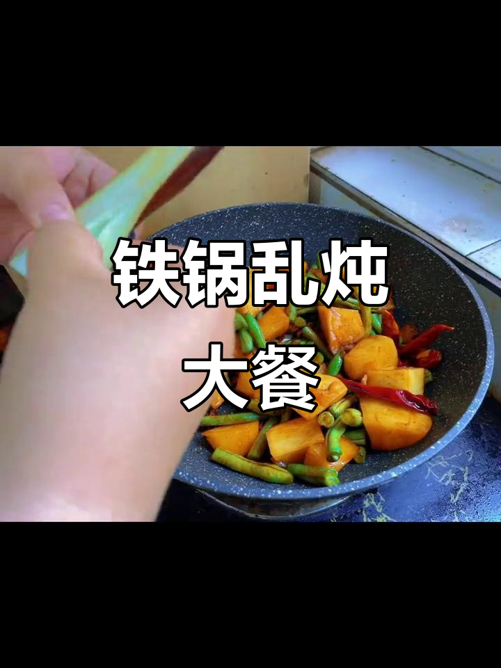一锅炖出美味,茄子豆角土豆五花肉全搞定