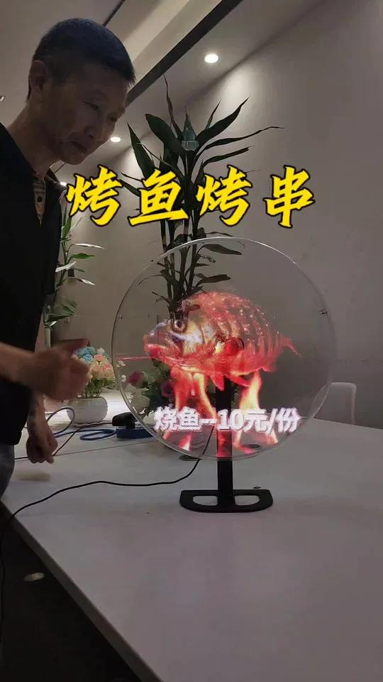 全息烤鱼烤串,打破常规,颠覆想象!裸眼3d全息灯箱裸眼3d全息风扇全息观赏风扇