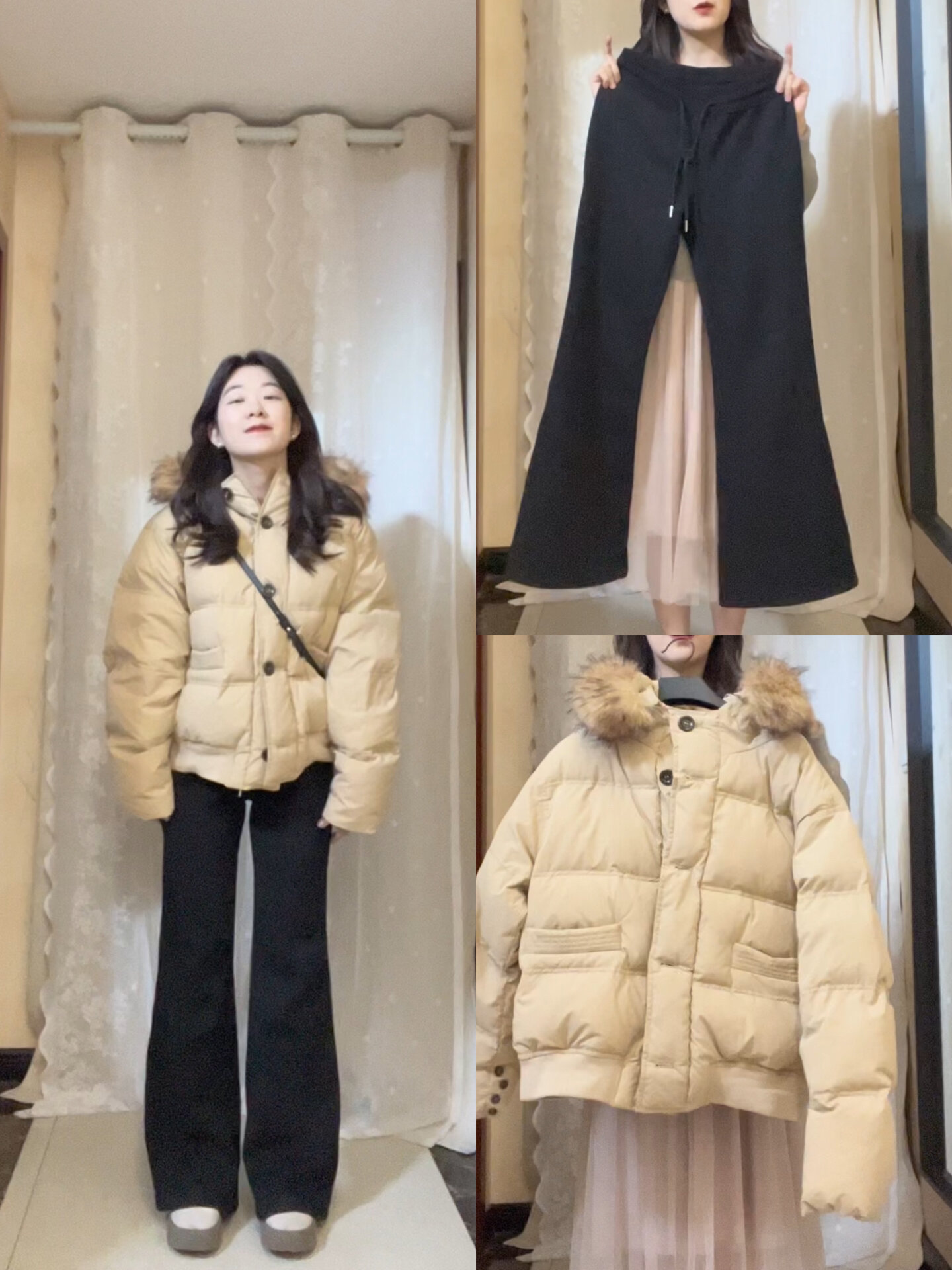 确实好看!奶茶色羽绒服真的显白又保暖!