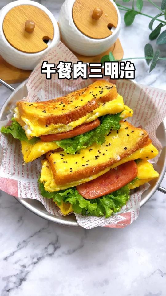 午餐肉三明治|5分钟早餐