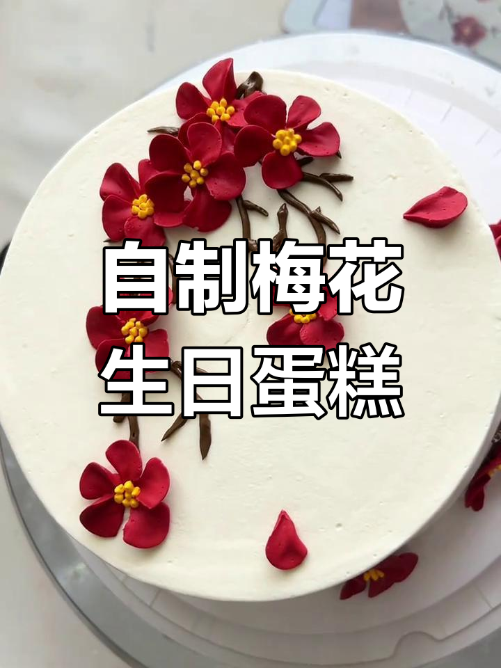 梅花奶油蛋糕教程,祝寿必备