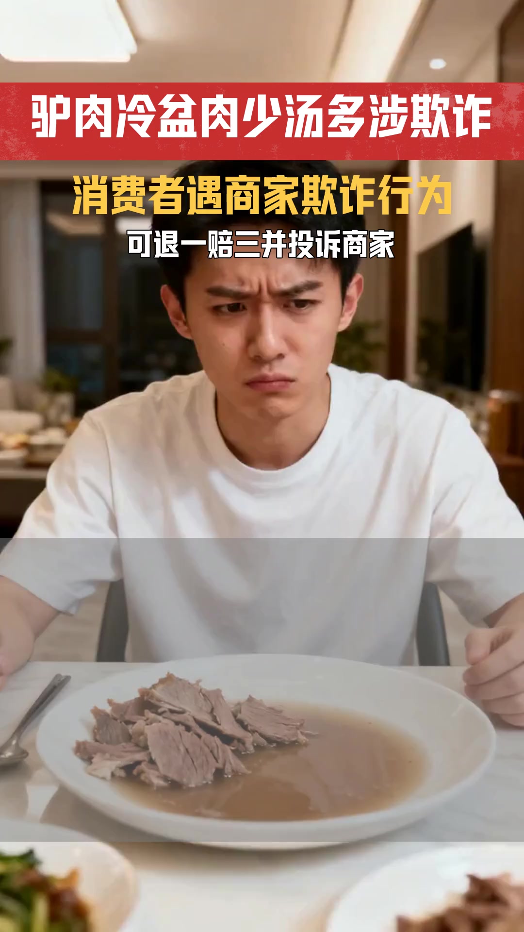 精品驴肉冷盆标注2斤肉4斤汤 若实际不符是否构成欺诈