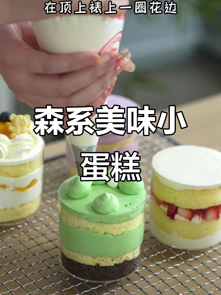 这款圆形小蛋糕，森系风味十足，各种口味令人陶醉！