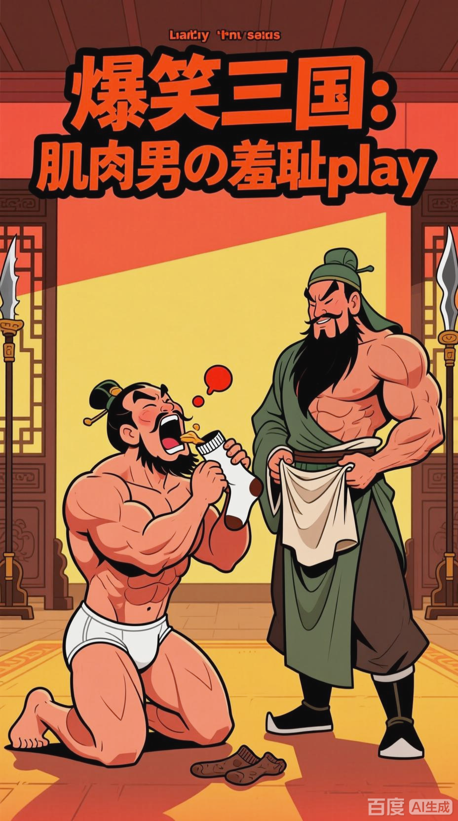 肌肉男曹操与关羽的另类互动