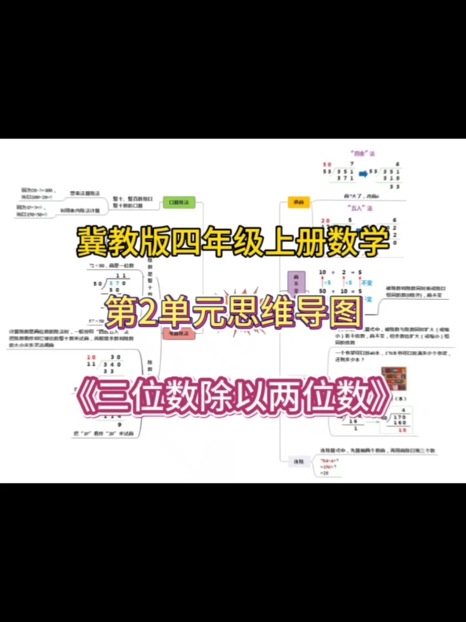 冀教版四年级上册数学第2单元思维导图