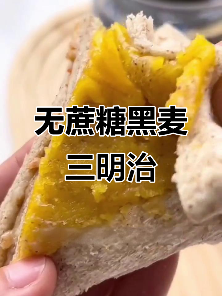 黑麦三明治，鸡肉肉松与沙拉酱完美搭配