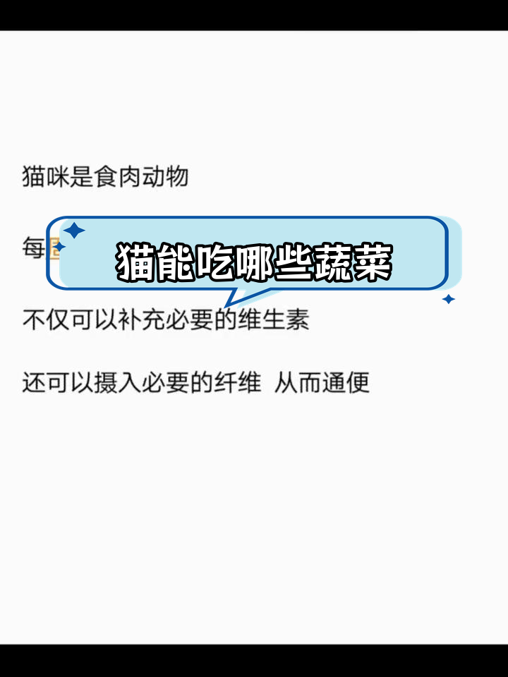 猫咪能吃的蔬菜种类,每周选一种喂食