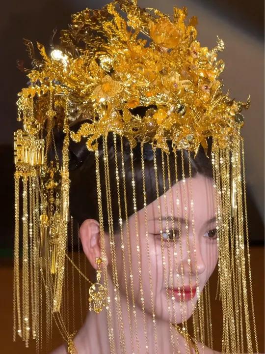 谁说黄金土啊,这黄金太棒了!头饰发饰 黄金凤冠