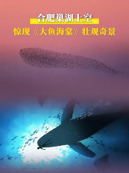 摄影师拍下巢湖上空“鸟浪”奇景 万鸟齐飞,神似电影《大鱼海棠》场景!(来源:合肥日报)