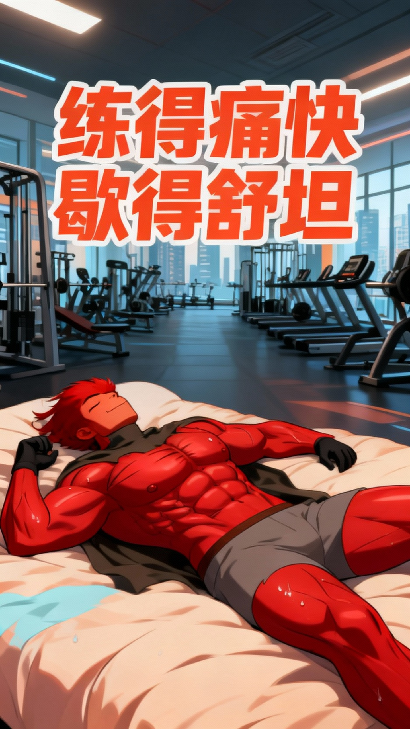 人与肌肉龙的健身时光