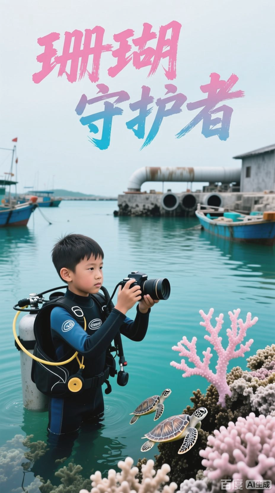 阿海与珊瑚礁的守护之旅