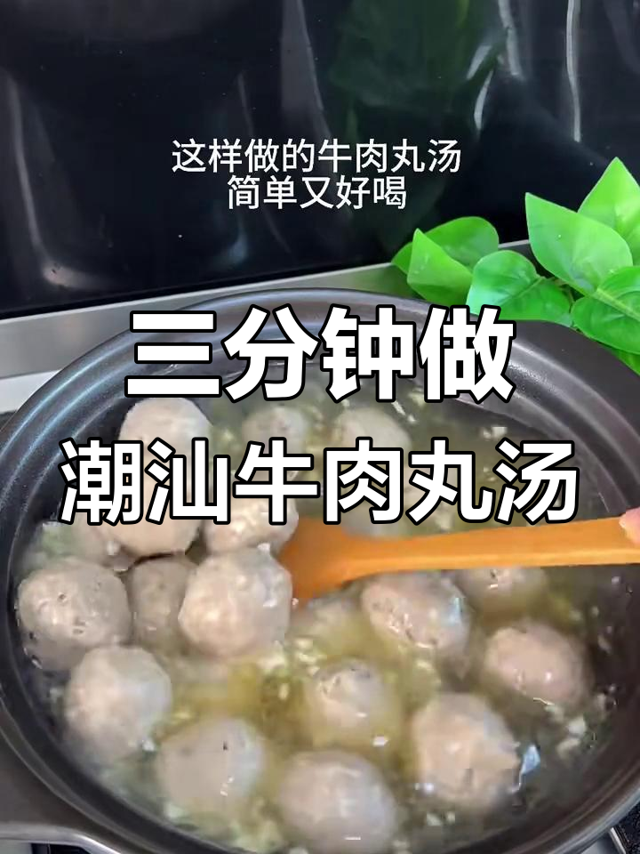 潮汕手打牛肉丸,砂锅煮三分钟爆汁美味